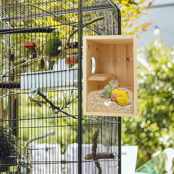Fågelholk Undulat Häckningsholk Fågelbo Trä Akryl Transparent Häckningslåda För Finkar Dvärgpapegojor Nymfparakit Undulat Conure Papegoja