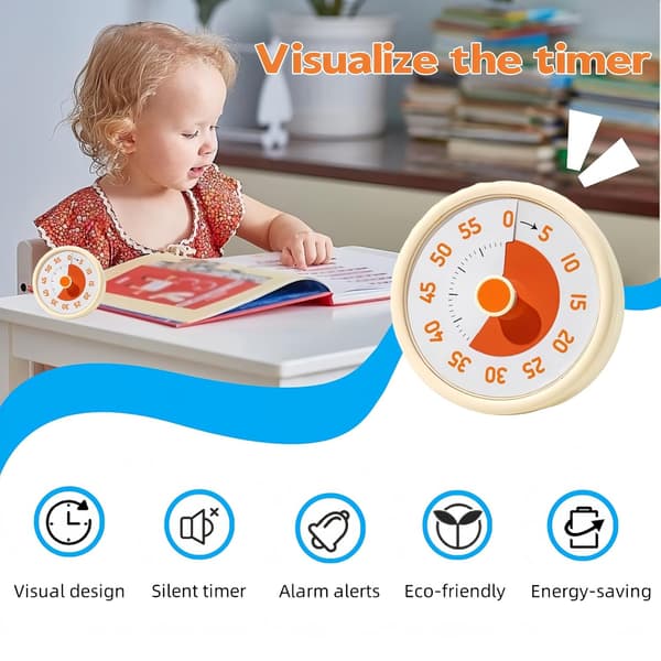 Timer - Timekeeper - Visuell Timer for Barn - 60-Minutters Nedtelling for Klasserommet