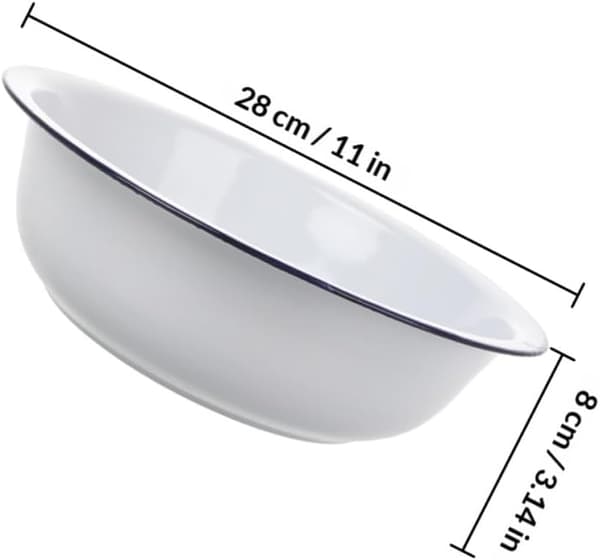 Old-fashioned Enamel Mixing and Salad Bowl Large Capacity 28 cm