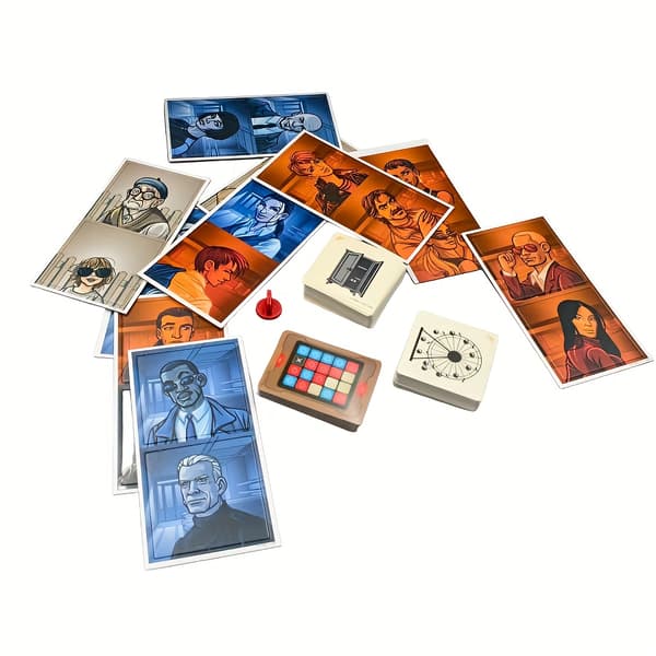 Fransk version av brädspelet 'Operation Code - Image', ett kortspel som involverar association, lagarbete och tävlingsinriktat spel. Blue