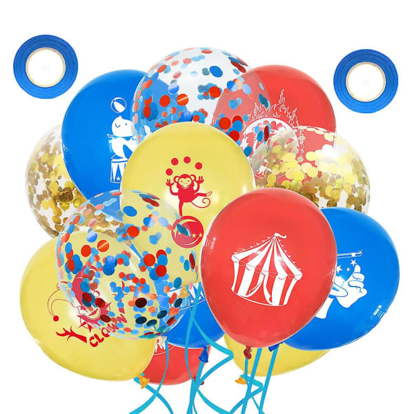 52 kpl Syntymäkoristeet Lasten sirkusjuhlatarvikkeet Karnevaalilateksiilmapallot Karnevaaliilmapallot Klovniilmapallot(M)