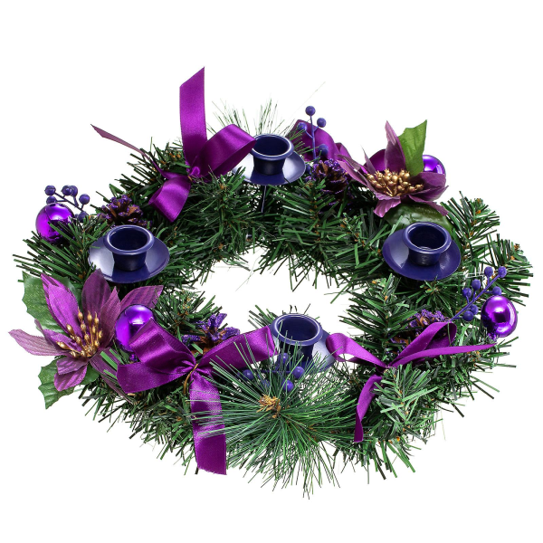Adventtiseppele, violetti nauha Adventti Menorah Joulun Adventtikeskuksen koristelu kotikirkolle