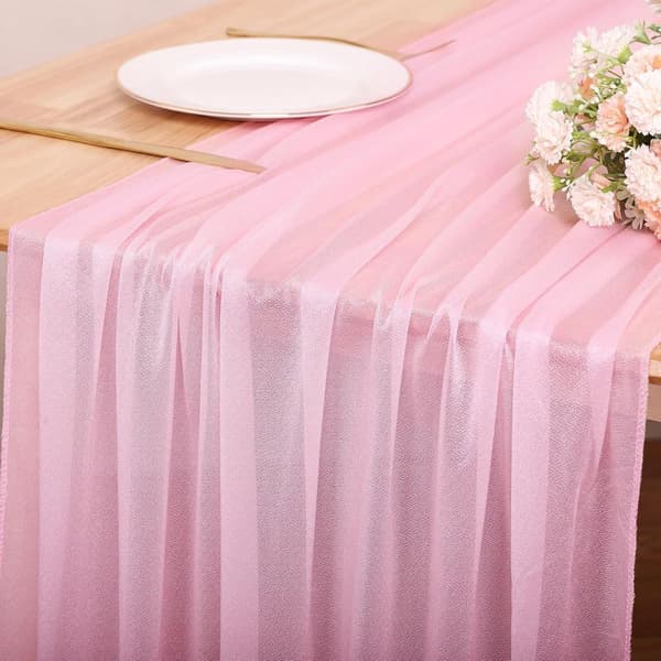 Hvid polyester bordløber 75x300 cm - Rektangulær dug til fest, bryllup, ferie og hverdagsmiddagsindretning Wit 75 cm x 300 cm