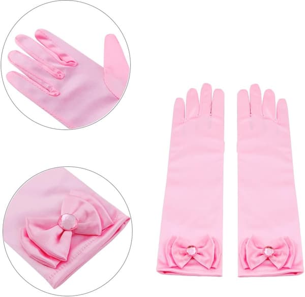 Princess Elsa Costume Accessory Set for Kids, Includes Braid, Tiara, Gloves and Wand 9pcs - pink (braids)