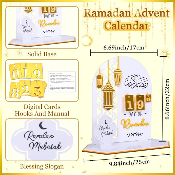 Ramadanin Adventi-kalenteri, Ramadanin Koristeet Kotiin, Akryylilaskentakalenterit Ramadan