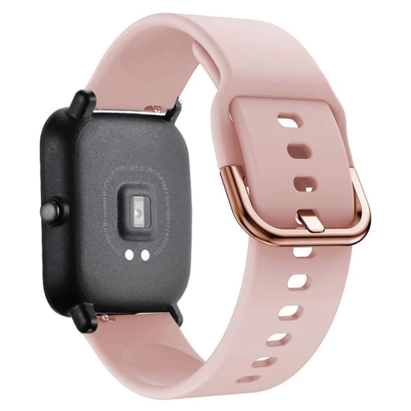 20mm 22mm Urremærke til Amazfit GTS 2/3/4 Mini Band GTR 2/3/4 42mm Silikon Armbånd Håndledsrem til Amazfit Bip Band Tilbehør Pink-farve Pink color 20mm watch band
