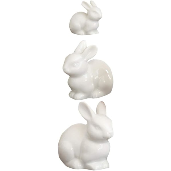 3 stk. Keramiske Miniature Kaniner Figur Mikro Lille Mini Kanin Statue Påske Landskab Blomsterpotte Mos Fe Have Ornamenter Dekoration_xx