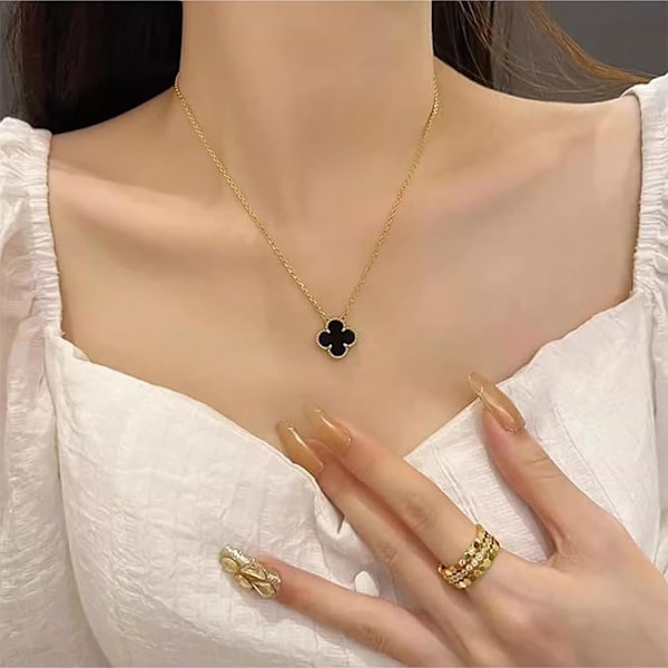Halsband för kvinnor 18K förgyllt Fyra blad