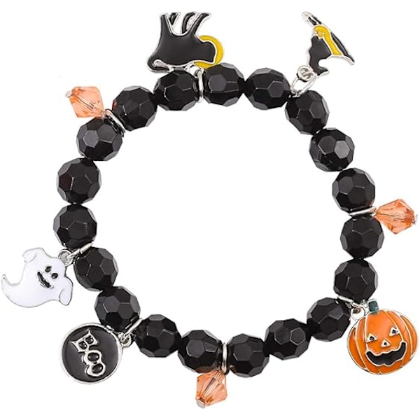 Halloween Bracelets Ghost Pumpkin Switch Charm Bracelets Gifts Stretch Beaded Bracelets for Women