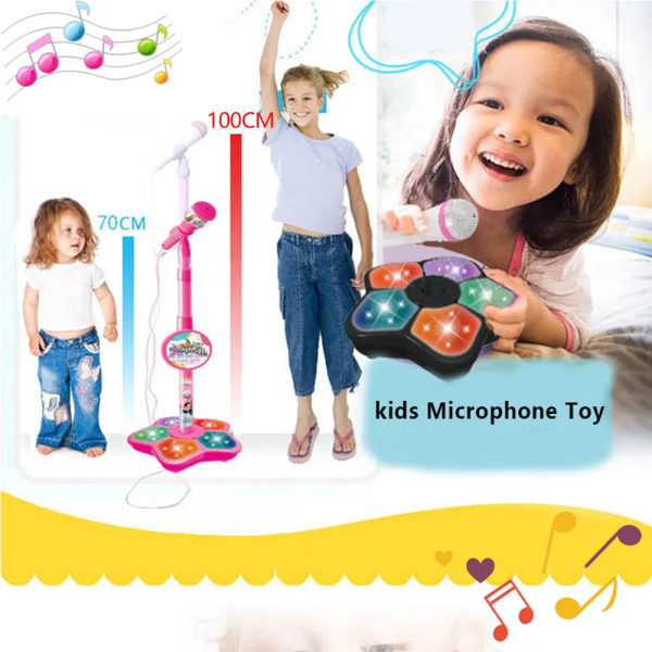 Barnmikrofon med ställ karaoke sång musikinstrument leksaker