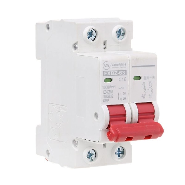 2p DC 1000v Solar Mini Circuit Breaker 16a/32a/50a DC Fotovoltaisk Mcb