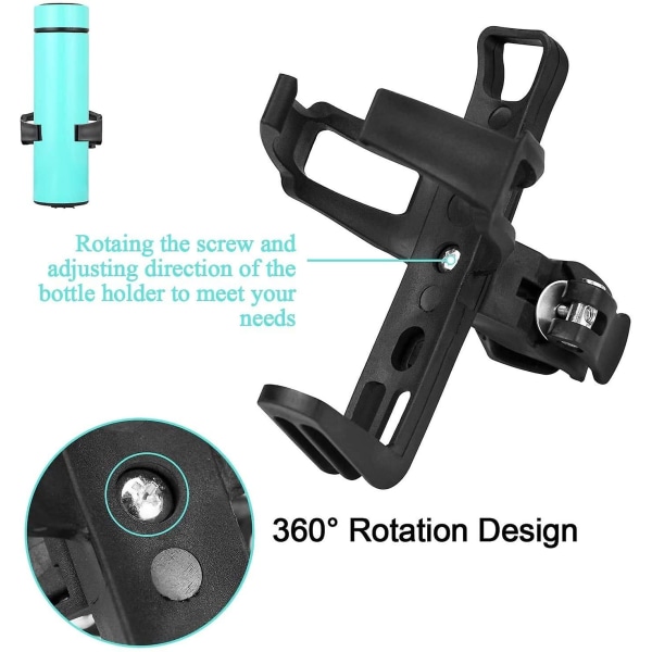 Flaskeholder for sykkel, sett med 2 koppholdere, sykkelkoppholder