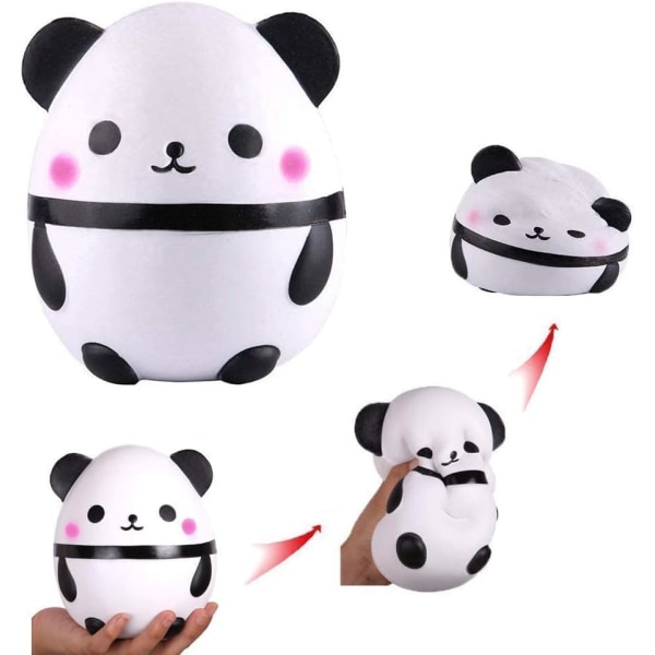 Panda Æg Jumbo Squishy Langsomt Stigende Klem Legetøj Duftende Kawaii Squishies Dyr Legetøj til Børn Voksne 1 Stk (Hvid)