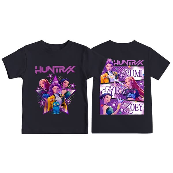 (AZC) K-Pop Demon Hunters T-shirt sort black 100