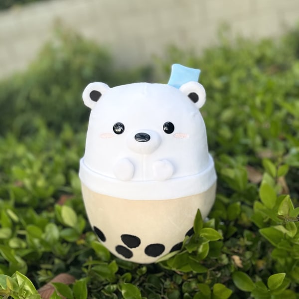 Napapiirin karhu Boba Plushie - 10\" Ice Bubble Milk Tea Aasian lohturuoka Pehmeä pehmoeläin - Kawaii Cute Anime Style Lahja