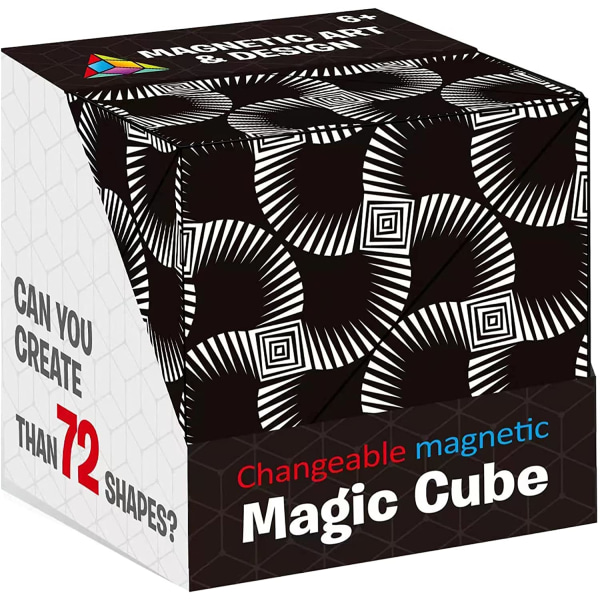 3D Magic Cube, Infinity Flips Magnetic Cubes 72 Shape Fidget Toy for Kids Voksne Anti Stress Shape Shifting Box Puslespilleleker (farge C)