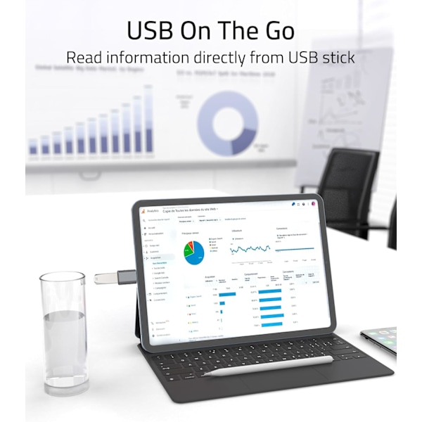 USB-C - USB-sovitin (2 kpl), USB-C uros - USB 3.0 naaras sovitin yhteensopiva Space Grey
