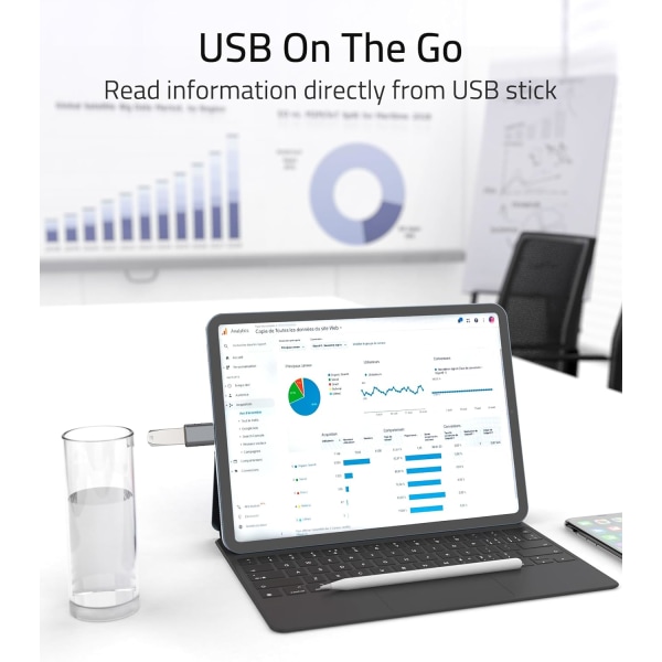 USB C- USB -sovitin (2 pakkaus), USB-C Uros- USB 3.0 -naaras -sovitin Space Grey