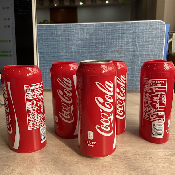 3 kpl Onnea tuova silikoninen Coca-Cola pullon suojus Coca-Cola tölkin juomasuojus Coca-Cola kupin suojus, punainen, 500 ml