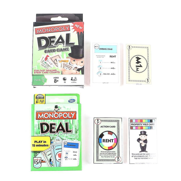 Palapeli Perhejuhlalautapeli Englanninkielinen versio Monopoly Trading Cardgame Pelaa vihreää