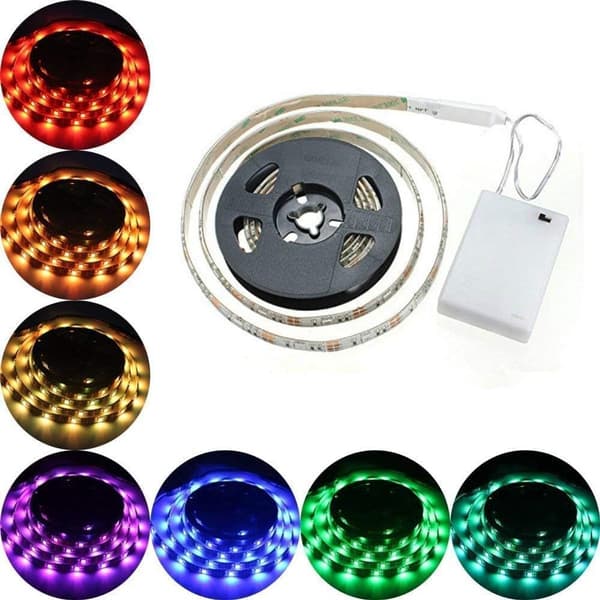 LED-slinga batteridriven 2m med fjärrkontroll timer vattentät RGB