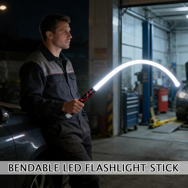 2026 Rechargeable Flexible LED Flashlight, Bendable Work Light 3 Brightness Levels for Car Repairs in Tight Spaces - High Lumen