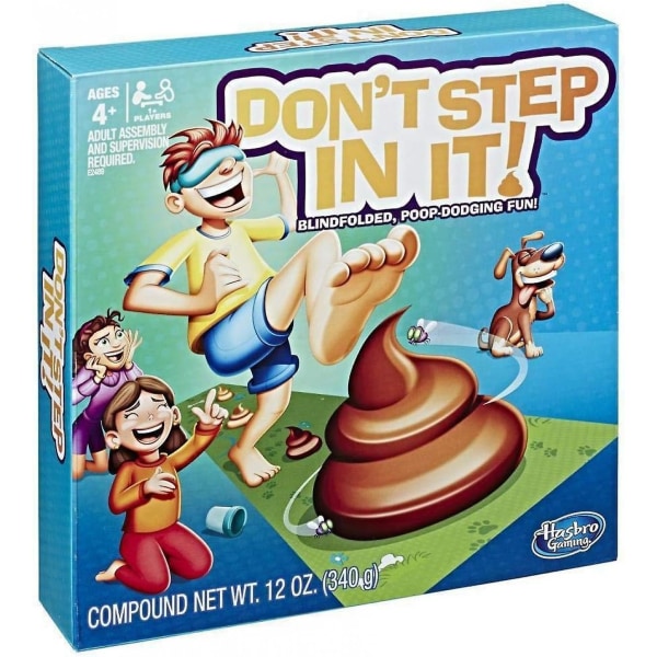 Hasbro Gaming Don't Step In It - Blindfolded, Poop Dodging Fun - 1+ Spelare - Barnleksaker och spel - Åldrar 4+,grön, brun