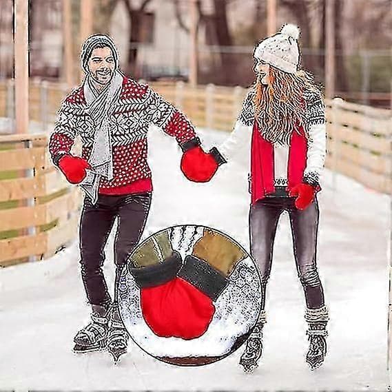 Hand i Hand Vantar Parhandskar Vinter Varma Handskar Jul Alla Hjärtans Dag Presenter för Par Vantar Vinter Varma Handskar Red