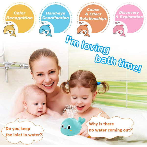 Baby Vattenleksak, valspray Induktion Flytande badleksak med ljus, poolbadleksak från 1 år Baby Barn Småbarn Festpresent