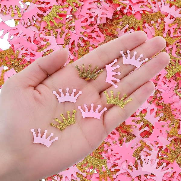 300 stk plast papir krone konfetti gull rosa bord konfetti for prinsesse baby shower bursdagsfest dekorasjoner