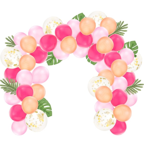 Sæt med tropisk tema palmeblade dekorative latex balloner sæt festartikler (30x30 cm, assorterede farver)