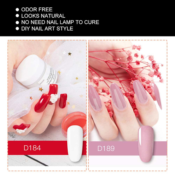 Nagel Akryl Pulver Naglar Dipp Pulver Nagelkonst Dekoration Kit Set