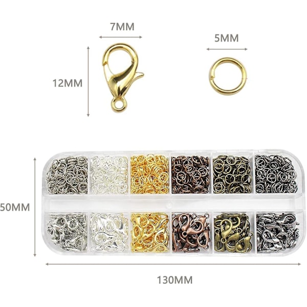 120 st låsbara smyckeslås, 6 färger hummerlåsset, rostfritt stål hummerlås, örhängen, armband, halsband, berlocklänkar