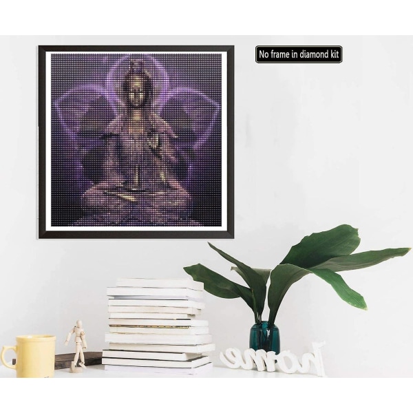 5d DIY timanttimaalaus Timanttimaalaus Violetti Buddha-patsas täysikasvuinen kirjonta Timantti - timanttimaalaus Buddhalaisuus, Craft Access