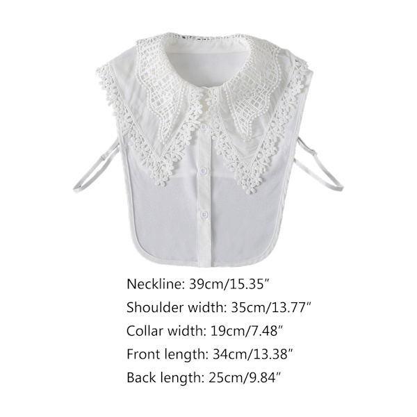 Kvinnors Krage Krage Falsk Krage Ihålig Blomspets Chiffon Halv Blus Dickey