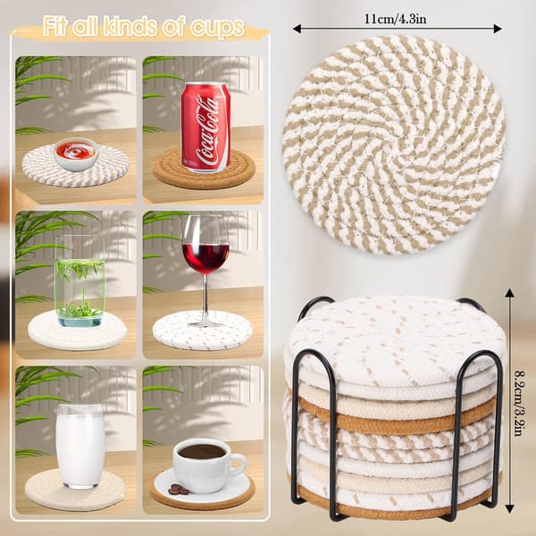 Absorberende Coasters Sæt med 10 til Boligindretning 10 cm Runde Drikkemåtter Nordisk Design