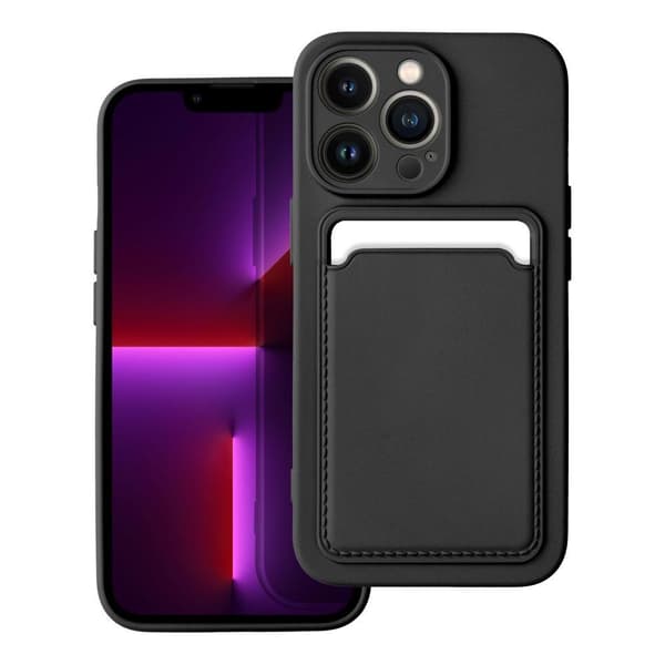 Forcell iPhone 14 Pro Cover med Kortholder Blød Plastik Sort_xx