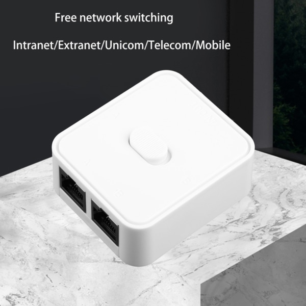 Manuell nätverksväxel 2 in 1 ut/1 in 2 ut RJ45 nätverksbrytare gratis Black 0.06