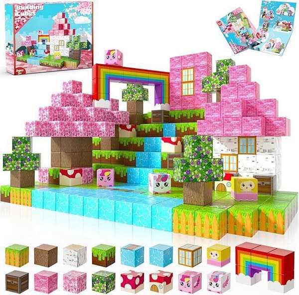 Magnetisk Byggeklodssæt - Pædagogisk Gør-det-selv Puslespil til Børn Dark Cave [100pcs]
