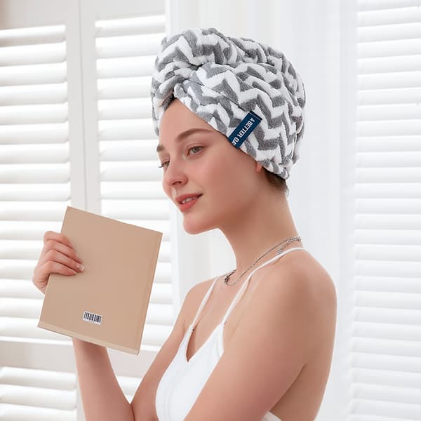 Hurtigtørrende Mikrofiber Hårhåndklæde, Blød Absorberende Hårturban til Badeværelsesbruser, Lavtfnuggende Polyesterblanding Green