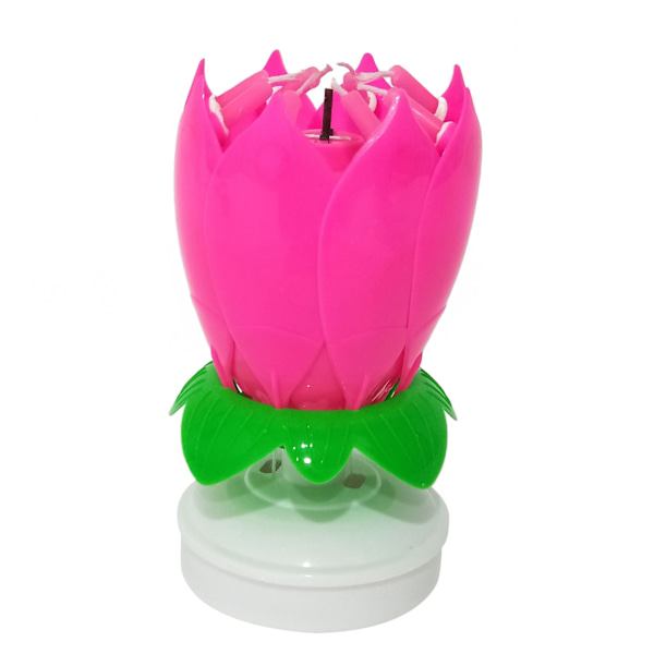 Magisk bursdagslysestake - Musikalske bursdagslysestaker - Roterende lotusblomst - Bursdagskake-leketøy for bursdagsfest Multicolor