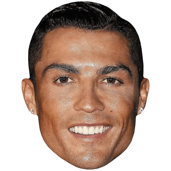 Cristiano Ronaldo (Smil) Berømthedsmaske, fladt kort ansigt