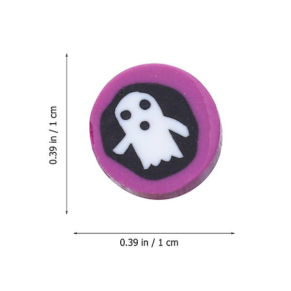 100 stk Halloween Polymer Leirperler Løse Perler Charms Tilbehør til å lage smykker (1x1cm, assorterte farger)