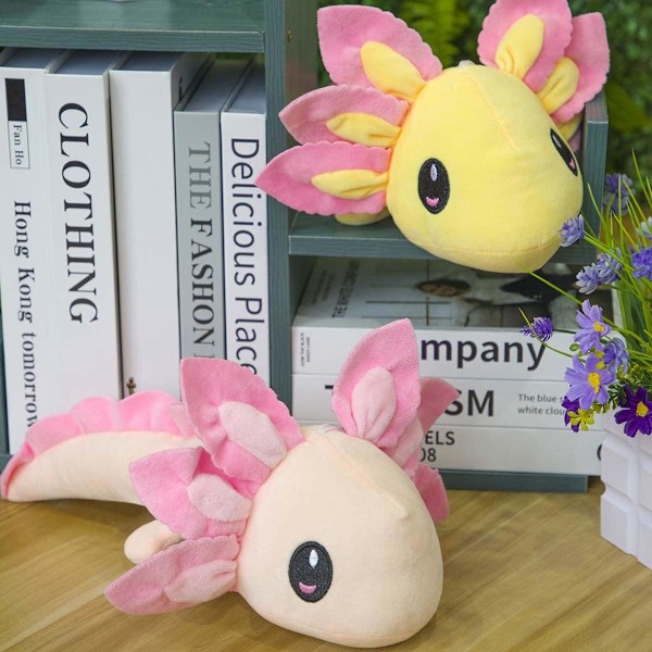Axolotl plyschleksak, Axolotl gosedjur, 14,6'' Kawaii dockleksak presenter för pojkar flickor (ljusrosa)