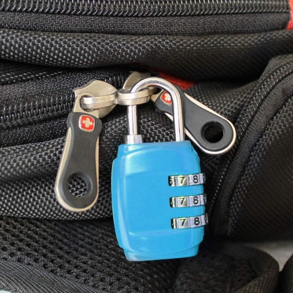 Pack 3-numeroinen matkatavaralukko pieni yhdistelmä riippulukon koodilukko matkalaukkukaappiin (4 väriä)