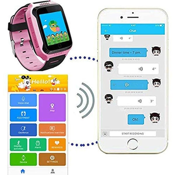 Lasten GPS-älykellopuhelin - Kosketusnäyttö Lasten watch wi