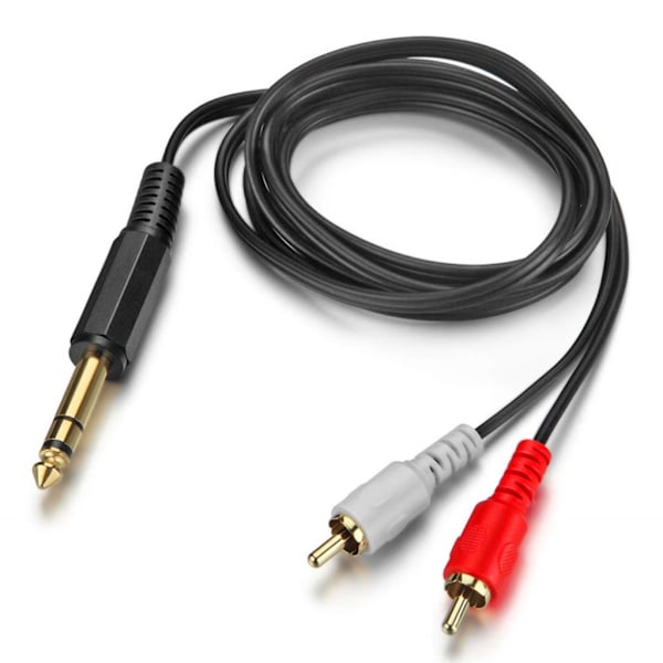 20 cm/1,5 m 6,35 mm hanstik til 2xRCA Phono hanstik Stereo-lydkabel Y-splitter Adapterkabel til forstærker