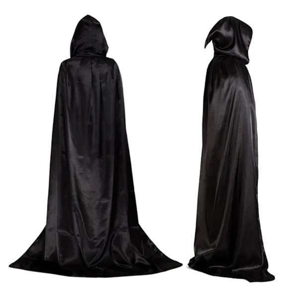 Sort hætte til voksne, elegant kostume til Halloween, karneval, jul, vampyr og piratkostume, M