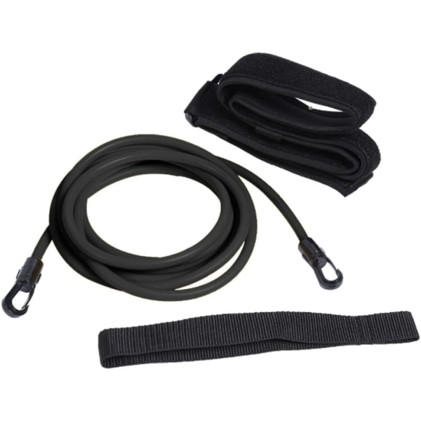 Simningsbälte med tre färger, 3m justerbar, motståndsbälte för pool, simning, motståndsbälte för pool, simning black