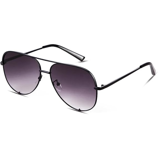 Överstora Aviator Solglasögon för Kvinnor Män Trendiga Retro Bulk Shade Svart Faded Solglasögon Klassisk UV-Skydd